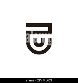 Letter U in 2 shield geometric symbol simple logo vector Stock Vector