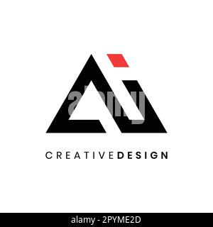 Creative simple modern initial AI logo design vector Stock Vector