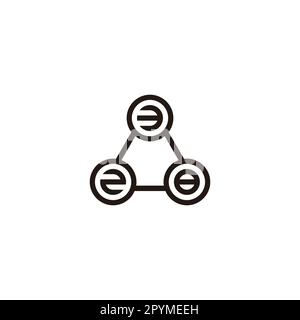 Number 3, 2 and 8 three circles geometric symbol simple logo vector Stock Vector