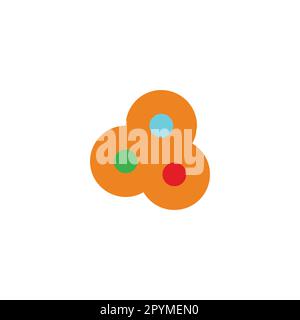 Cookies, colorful geometric symbol simple logo vector Stock Vector