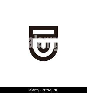 Letter U in e shield geometric symbol simple logo vector Stock Vector