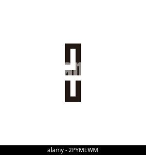 Letter U number 3 rectangle geometric symbol simple logo vector Stock Vector