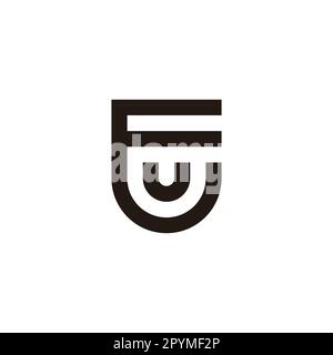 Letter U in E, shield geometric symbol simple logo vector Stock Vector