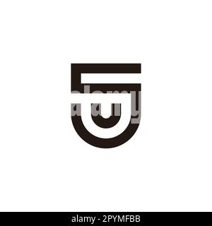 Letter U in S shield geometric symbol simple logo vector Stock Vector