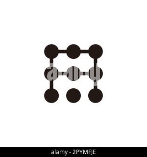 Letter A square molecules geometric symbol simple logo vector Stock Vector