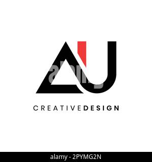 Modern letter AU logo design vector illustration Stock Vector