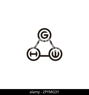 Letter G, H and W three circles geometric symbol simple logo vector Stock Vector