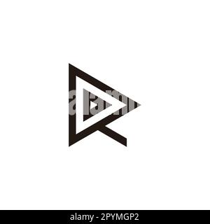 Letter D in R triangle geometric symbol simple logo vector Stock Vector