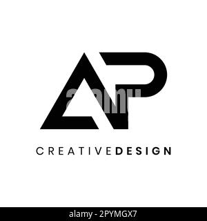 Abstract monogram letter AP logo design vector Stock Vector