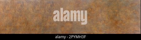 Brown rust patterned wall background for design in your work banner concept, Large wide angle shot background. Stock Photo