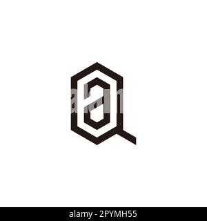 Letter a in Q hexagon geometric symbol simple logo vector Stock Vector