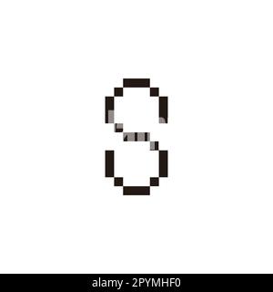 Letter S pixel geometric symbol simple logo vector Stock Vector