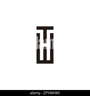 Letter T and H square, rectangle geometric symbol simple logo vector Stock Vector