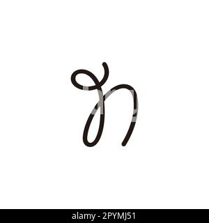 Letter h rope geometric symbol simple logo vector Stock Vector