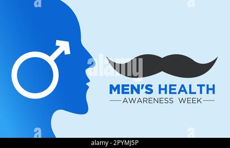 International men's health awareness week is celebrated every year around the world in the middle of june. Men's health week vector template for banne Stock Vector