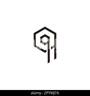 Letter q double, hexagon geometric symbol simple logo vector Stock Vector