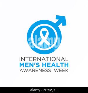 International men's health awareness week is celebrated every year around the world in the middle of june. Men's health week vector template for banne Stock Vector