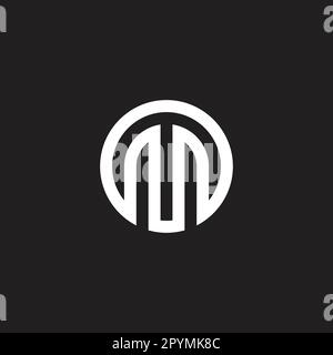 Letter M circle, radial geometric symbol simple logo vector Stock Vector