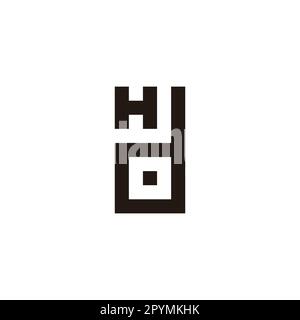 Letter H and d square, rectangle geometric symbol simple logo vector Stock Vector