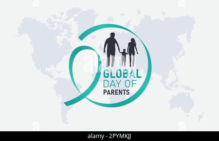 Global day of parents, june 1. Vector template for banner, greeting card, poster of global day of parents. Vector illustration. Stock Vector