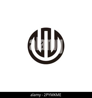 Letter W linear, circle geometric symbol simple logo vector Stock Vector