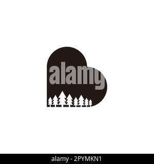 Letter B forest, trees geometric symbol simple logo vector Stock Vector