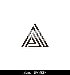 Letter N, P and J triangle geometric symbol simple logo vector Stock Vector