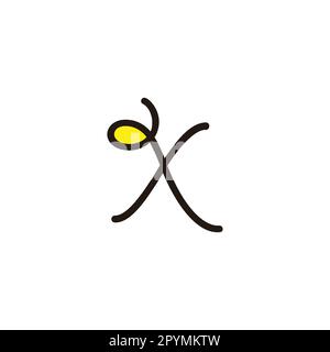 Letter X leaf, plant geometric symbol simple logo vector Stock Vector