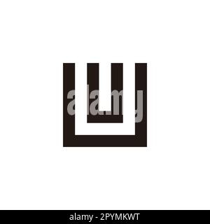 Letter U, double, square geometric symbol simple logo vector Stock Vector