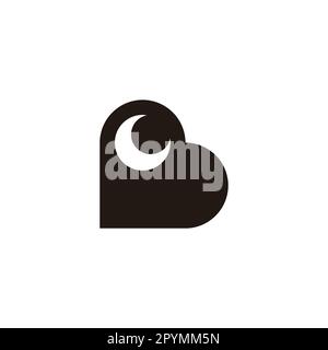 Letter B crescent moon geometric symbol simple logo vector Stock Vector