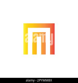 Letter n double, line geometric symbol simple logo vector Stock Vector
