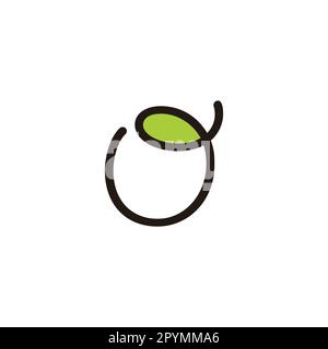 Letter O leaf, line geometric symbol simple logo vector Stock Vector