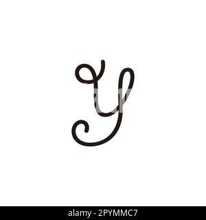 Letter y rope,line geometric symbol simple logo vector Stock Vector