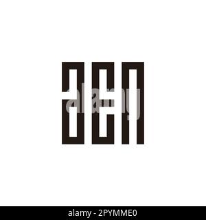 Letter a, E and n square, reectangles, geometric symbol simple logo vector Stock Vector