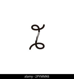 Letter I rope geometric symbol simple logo vector Stock Vector