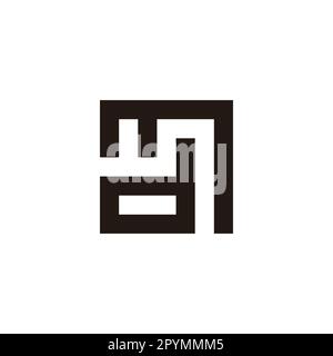 Letter M and d square geometric symbol simple logo vector Stock Vector