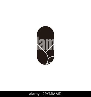 Capsule, leaves geometric symbol simple logo vector Stock Vector