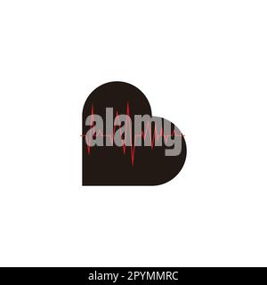 Letter B heartbeat, science geometric symbol simple logo vector Stock Vector