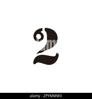 Number 2, and 6 geometric symbol simple logo vector Stock Vector