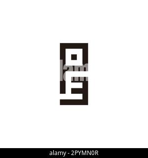 Letter P and number 3 rectangle geometric symbol simple logo vector Stock Vector