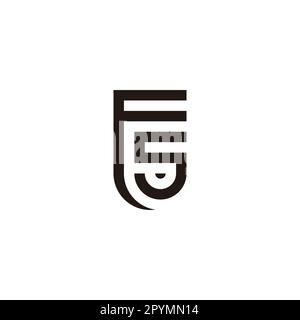Letter F and S shield geometric symbol simple logo vector Stock Vector