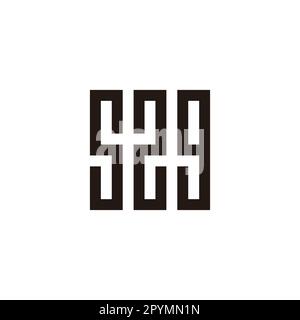 Number 5, 2 and 3 square, rectangles geometric symbol simple logo vector Stock Vector