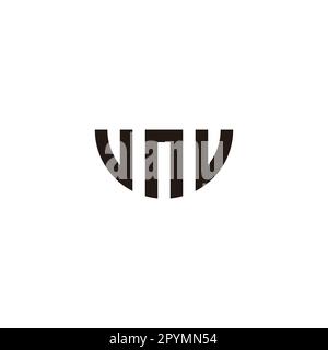 Letter u, n and v semicircle geometric symbol simple logo vector Stock Vector