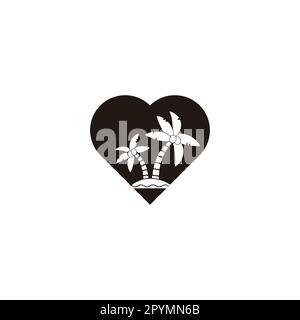 Heart, landscape geometric symbol simple logo vector Stock Vector