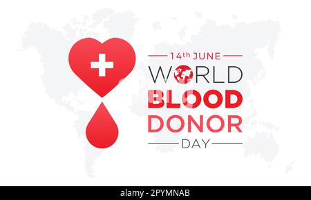 World blood donor day is observed every year in june 14. Donate blood concept illustration background for world blood donor day. Vector illustration. Stock Vector