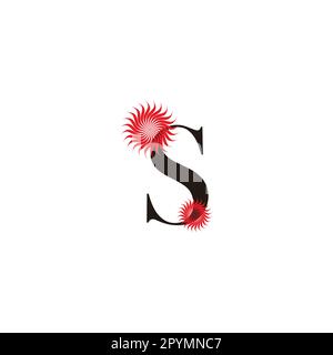 Letter S flowers geometric symbol simple logo vector Stock Vector
