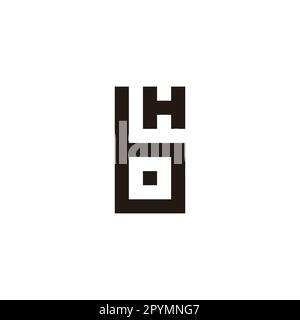 Letter b and H square, rectangle geometric symbol simple logo vector Stock Vector