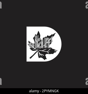 Letter D leaf, spring geometric symbol simple logo vector Stock Vector