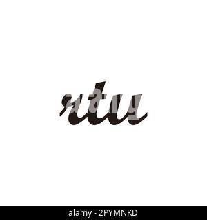 Letter r, t and u connect geometric symbol simple logo vector Stock Vector