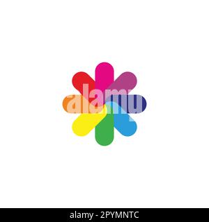 Capsules, colorful geometric symbol simple logo vector Stock Vector